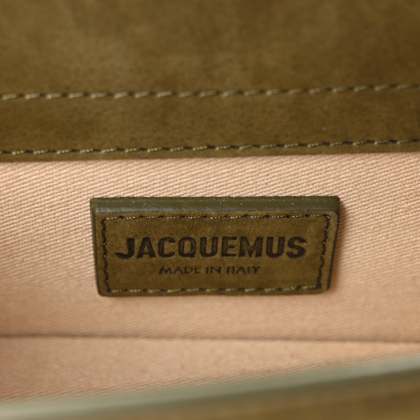 Suede Calfskin Le Bambino Dark Khaki