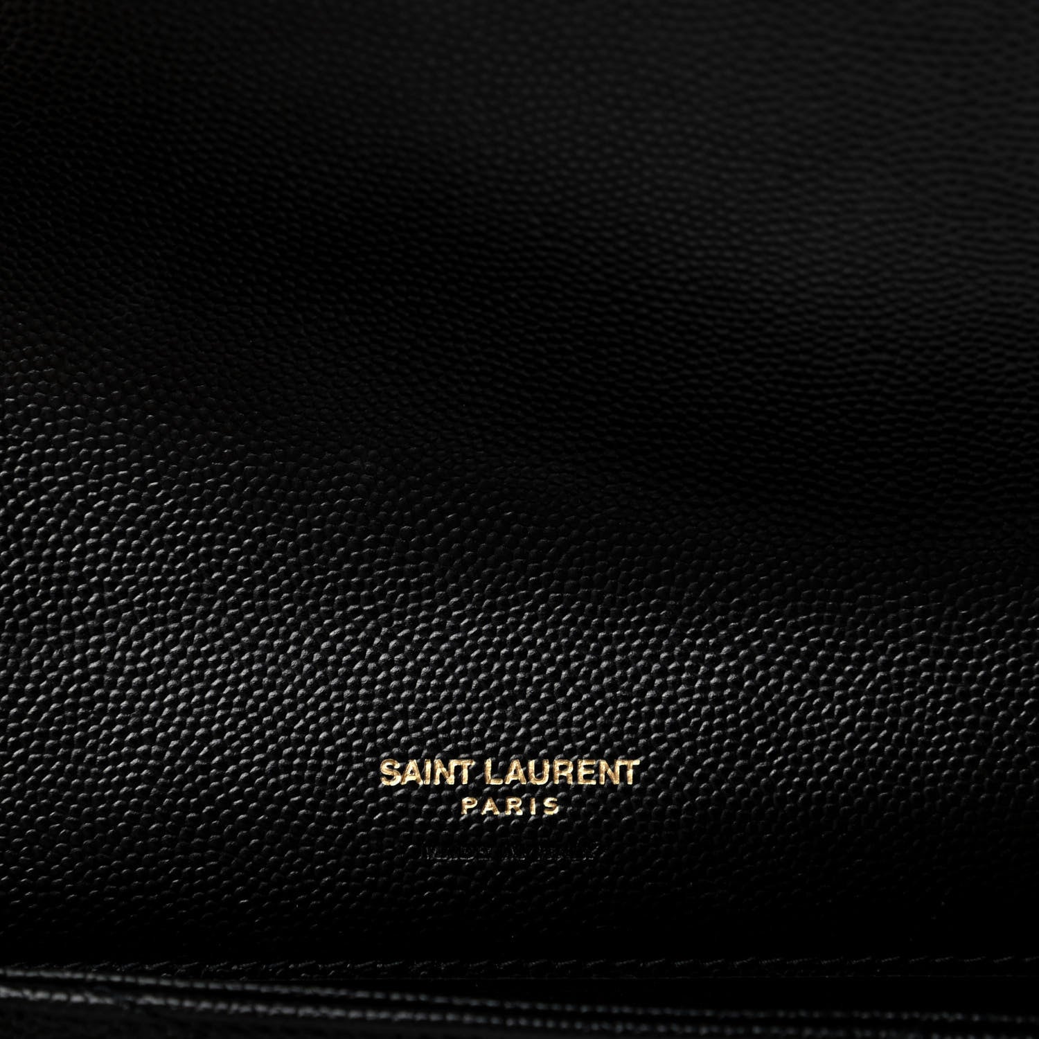 Saint Laurent Grain De Poudre Matelasse Chevron Monogram Envelope Clutch Black 6 of 6