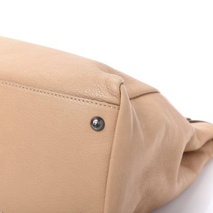 Fendi Goatskin Large Peekaboo Iconic Satchel Beige Latte Black 11 of 12