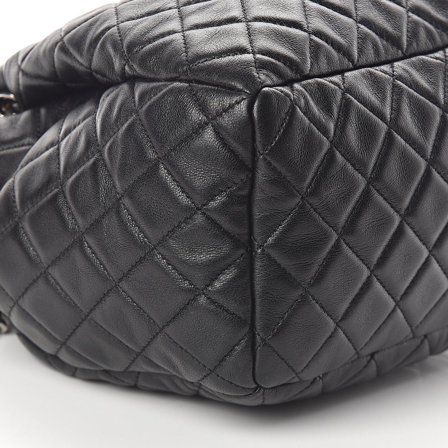 Lambskin Quilted Mini CC Chain Bucket Bag Black