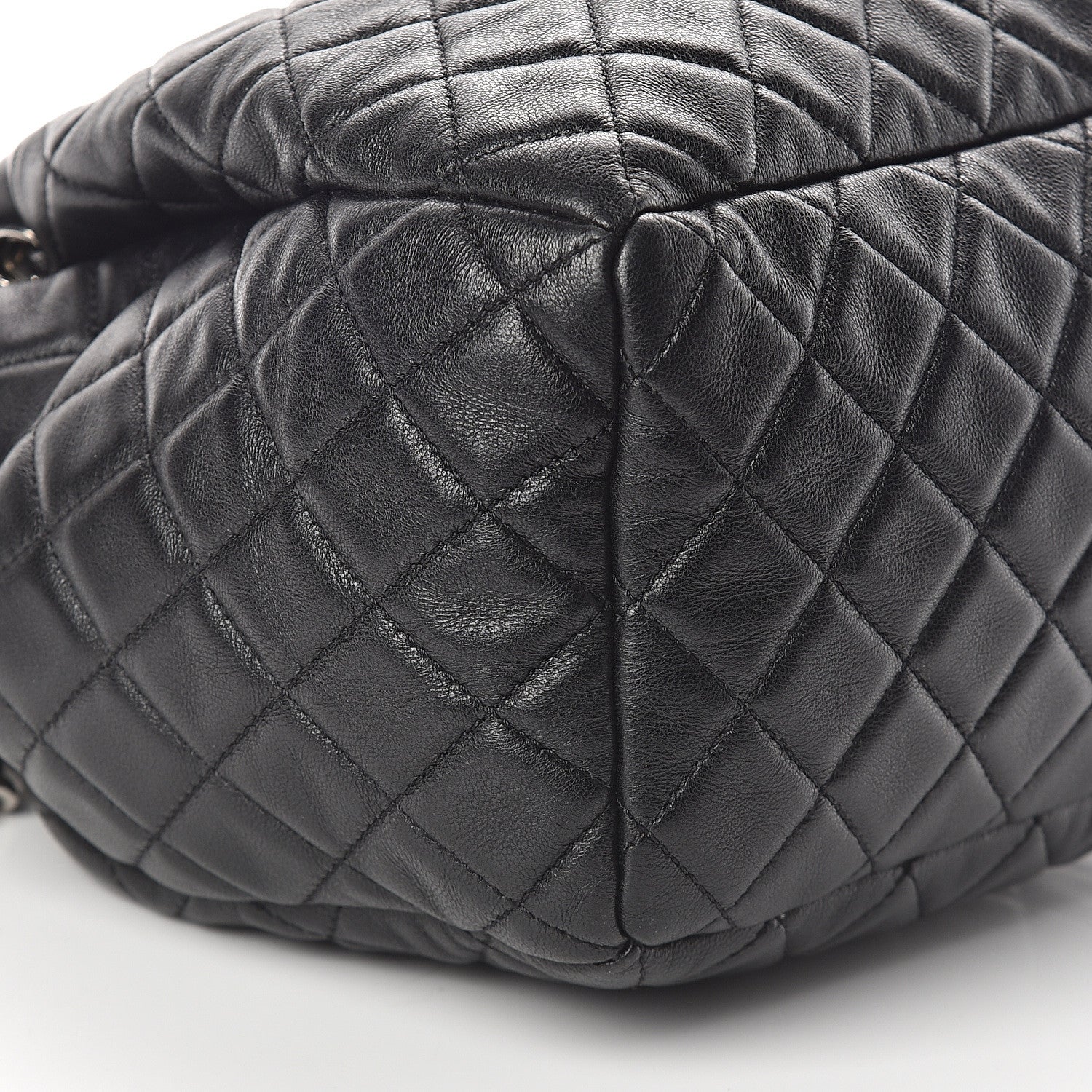 Chanel Lambskin Quilted Mini CC Chain Bucket Bag Black 7 of 8
