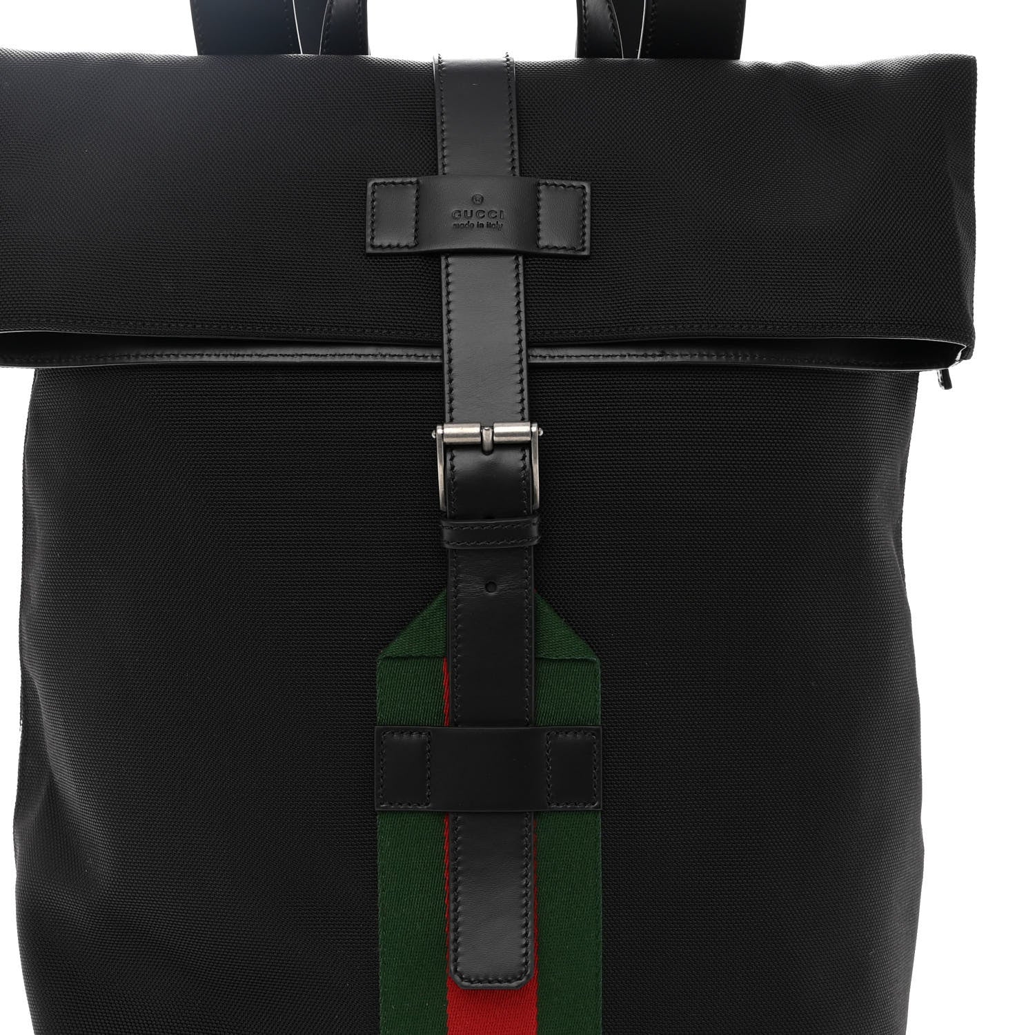 Gucci Techno Canvas Web Single Buckle Backpack Black 9 of 11