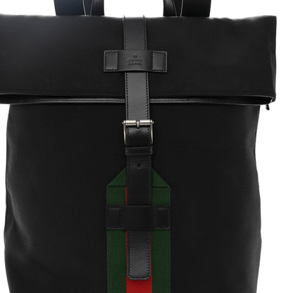 Gucci Techno Canvas Web Single Buckle Backpack Black 9 of 11