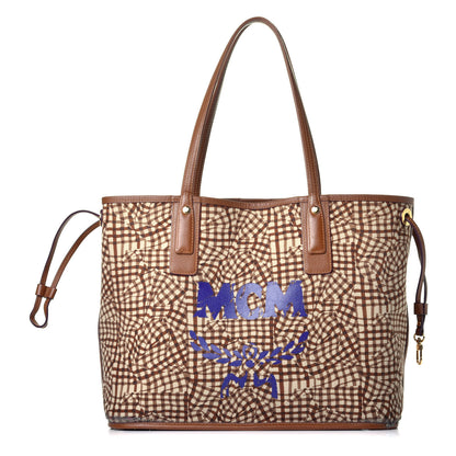MCM Visetos Medium Liz Reversible Shopper Tote Cognac 3 of 16