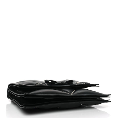 Salvatore Ferragamo Calfskin Studded Small Viva Bow Shoulder Bag Schwarz 4 of 9