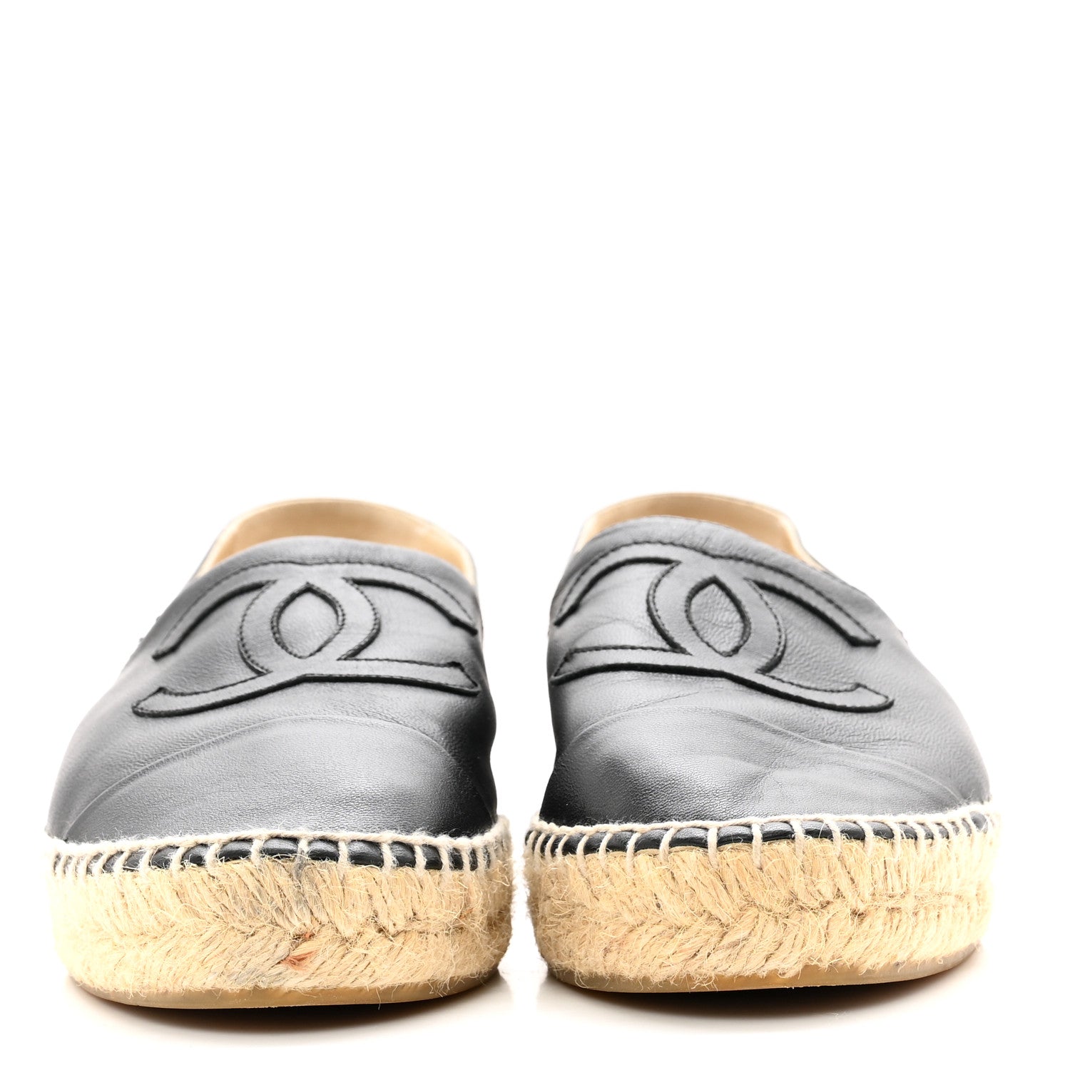 Chanel Lambskin CC Espadrilles 38 Black 2 of 13