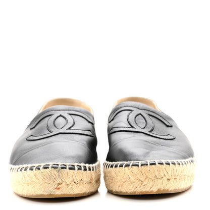 Chanel Lambskin CC Espadrilles 38 Black 2 of 13