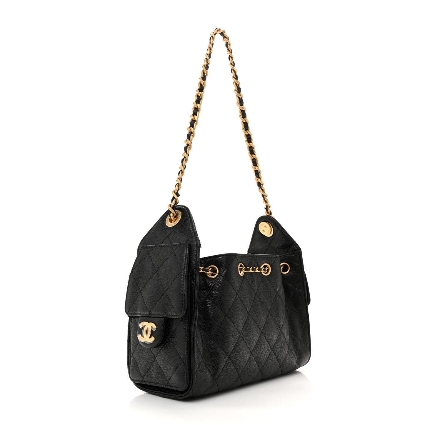 Caviar Quilted Mini Chanel 25 Handbag Black