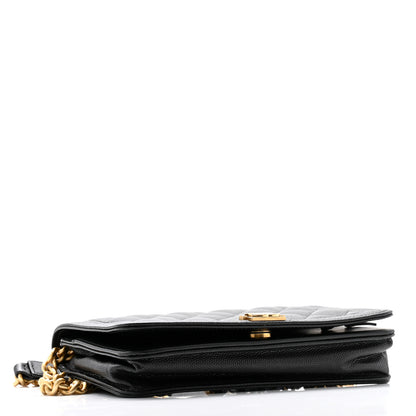 Chanel Caviar Quilted Boy Wallet On Chain WOC Black 4 of 16