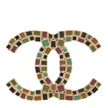 Chanel Enamel CC Brooch Gold Multicolor 1 of 3