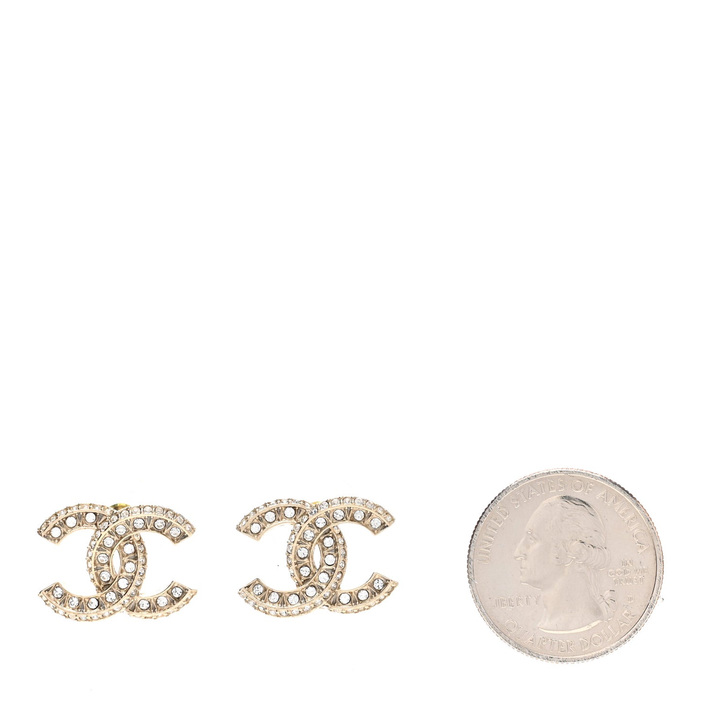 Crystal CC Earrings Gold