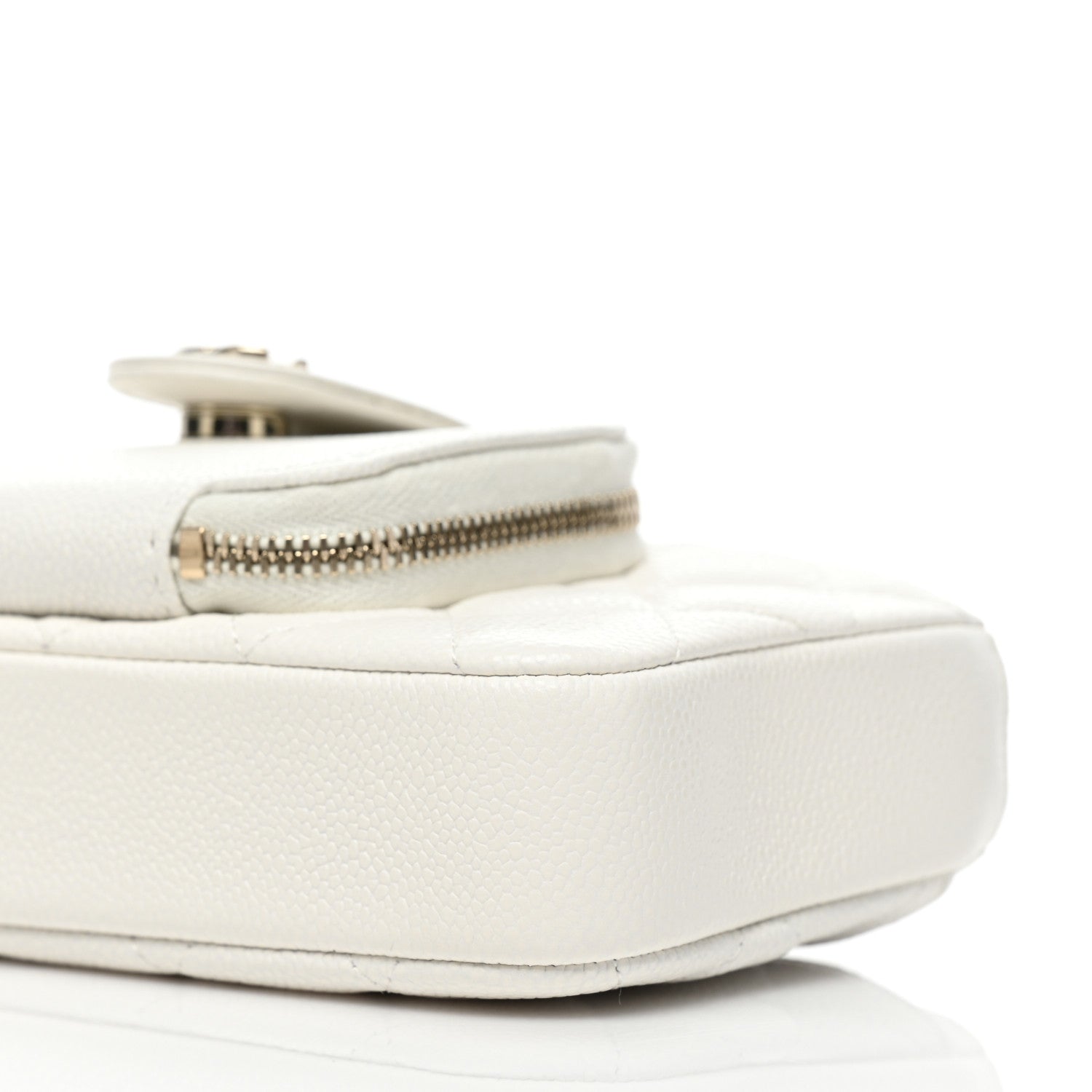 Chanel Caviar Quilted Business Affinity Phone Holder With Chain White 12 of 13