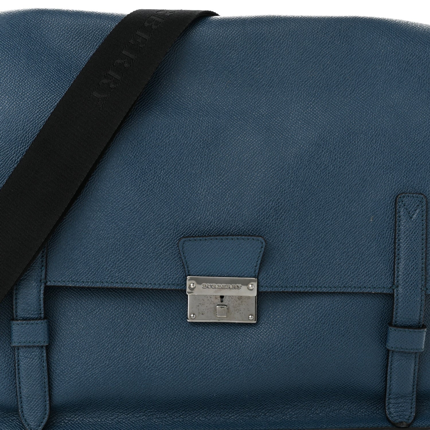 Burberry London Grainy Calfskin Rivendale Messenger Bag Blue 7 of 10