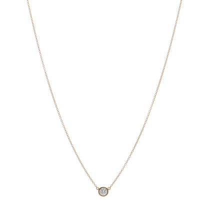Tiffany 18K Rose Gold Diamond .25ct Elsa Peretti Diamonds by the Yard Pendant Necklace 1 of 3