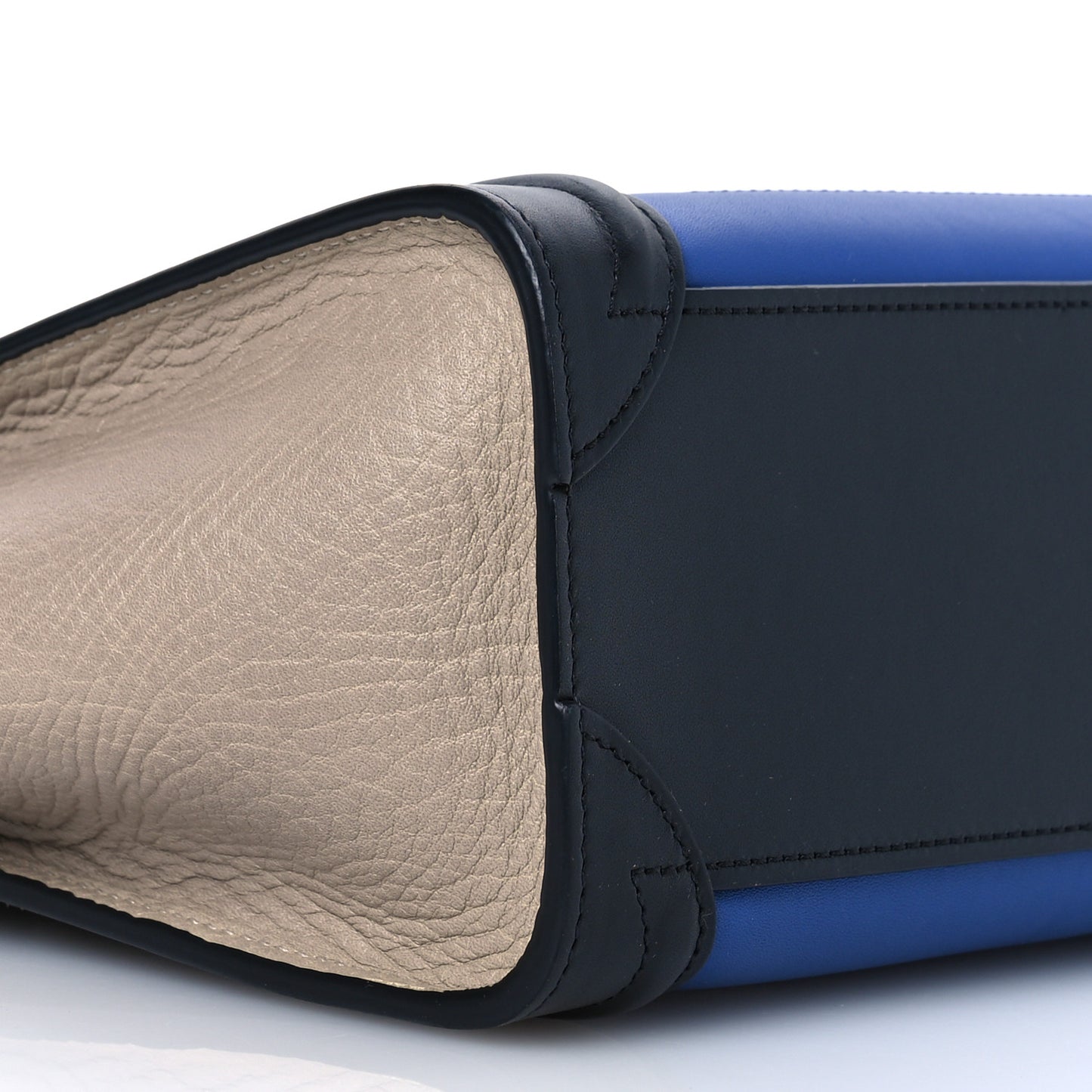 Smooth Calfskin Bullhide Nano Tri-Color Luggage Indigo