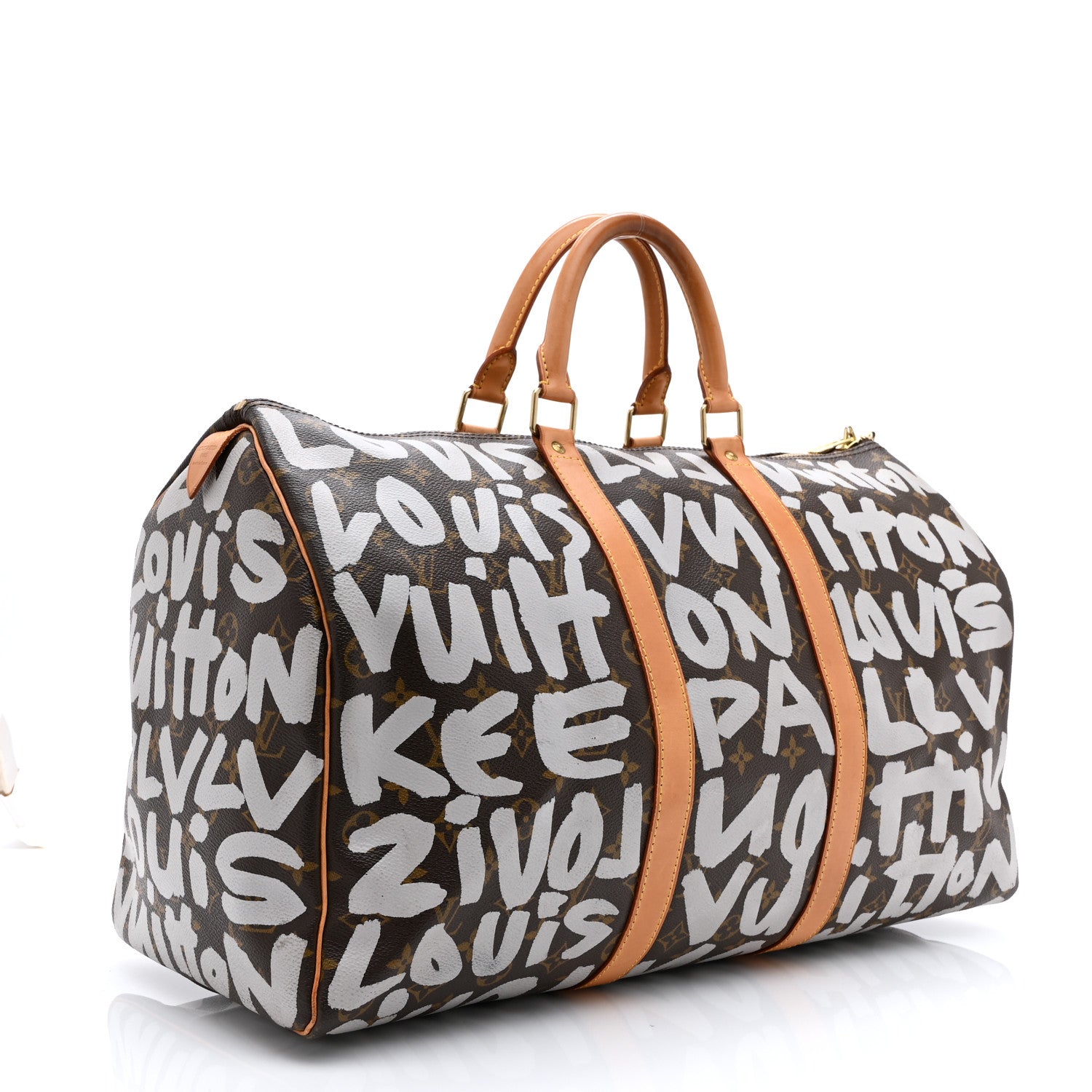 Louis Vuitton Monogram Graffiti Keepall 50 Silver 2 of 9