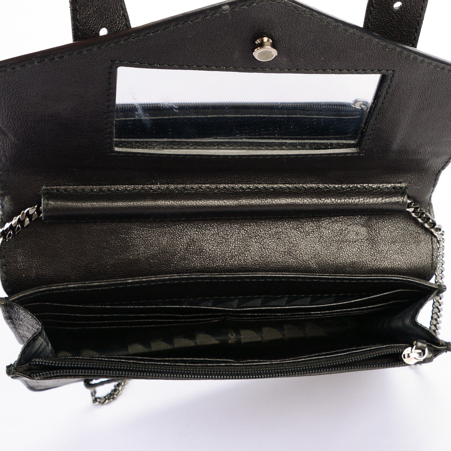 Lambskin Large PS1 Chain Wallet Black