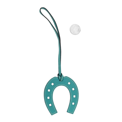 Hermes Swift Paddock Horseshoe Bag Charm Bleu Paon 2 of 3