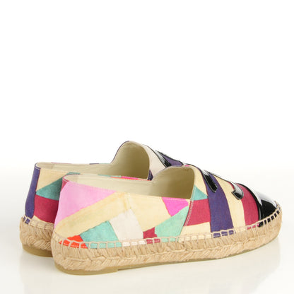 Chanel Fabric Striped Patent CC Espadrilles 35 Multicolor Black 4 of 8