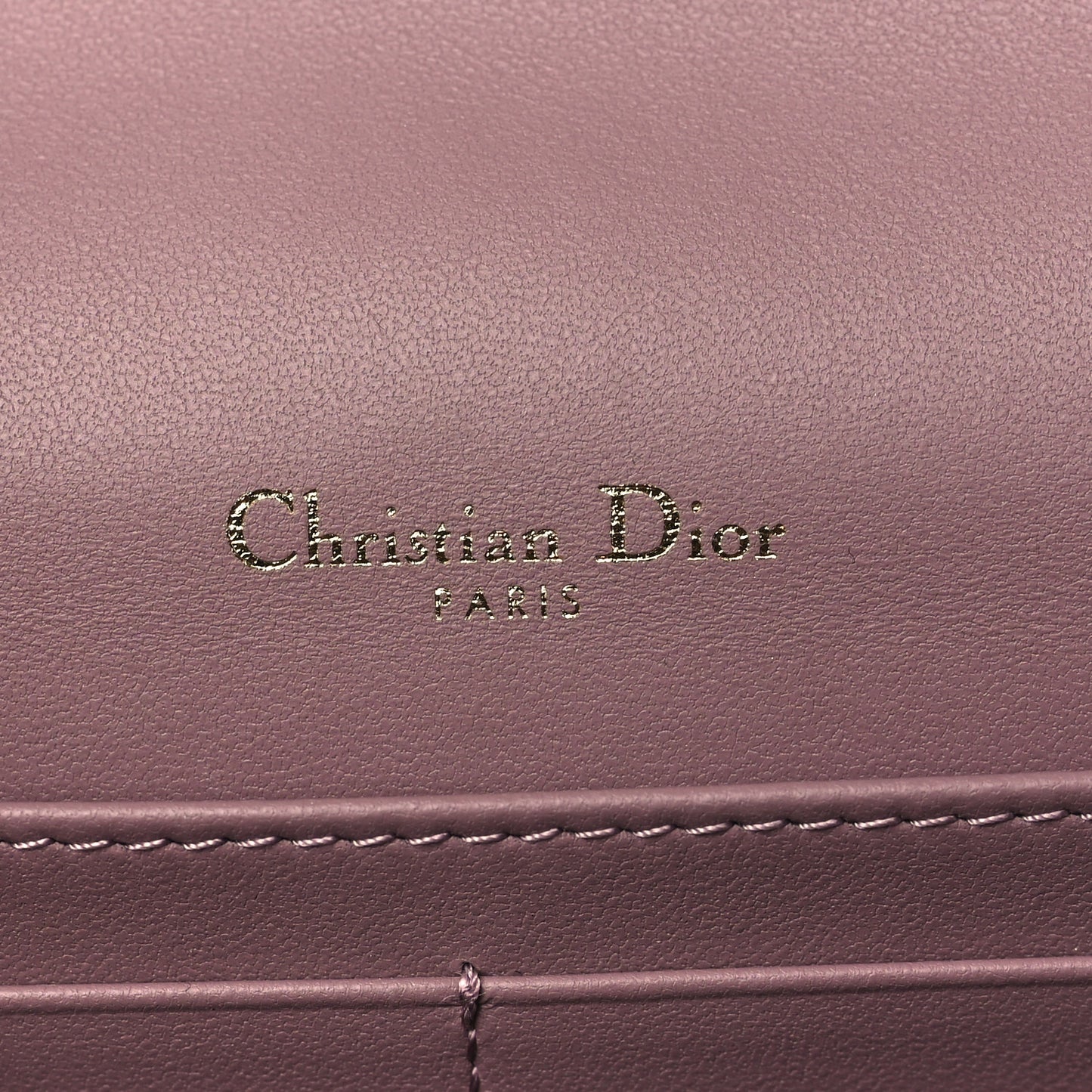 Lambskin Cannage Lady Dior Chain Pouch Purple