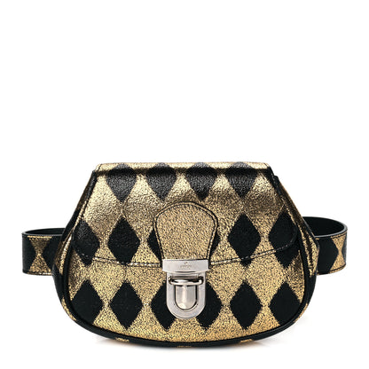 Gucci Metallic Cracked Calfskin Belt Bag Gold Black 1 of 11