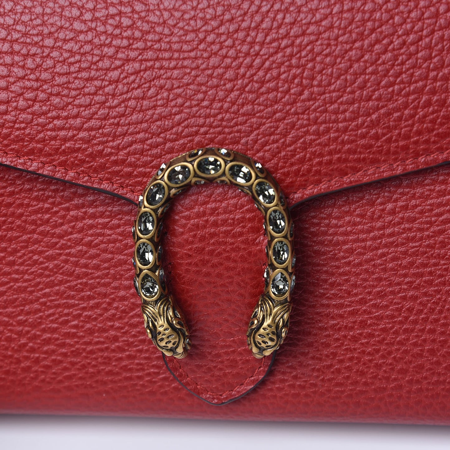 Calfskin Mini Dionysus Chain Wallet Hibiscus Red