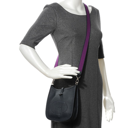 Hermes Taurillon Clemence Evelyne TPM Bleu Obscur 2 of 8