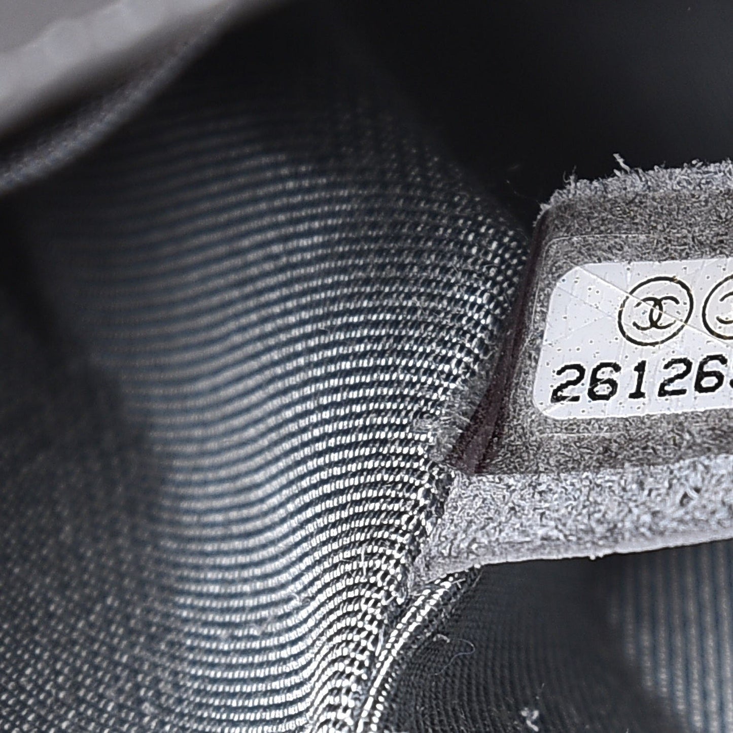 Calfskin Chevron Quilted Mini Statement Flap Grey