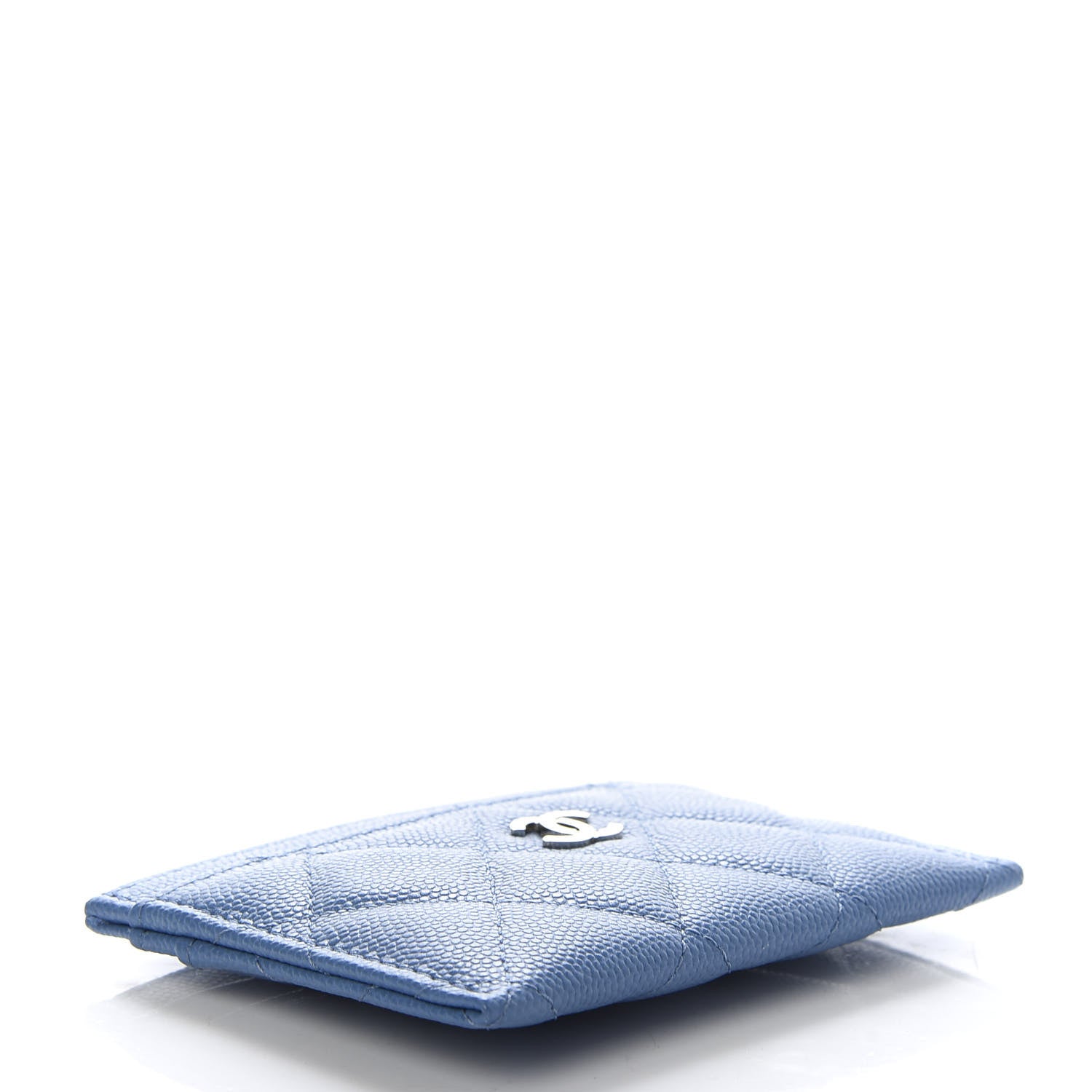 Chanel Caviar Quilted Card Holder Blue 4 of 9