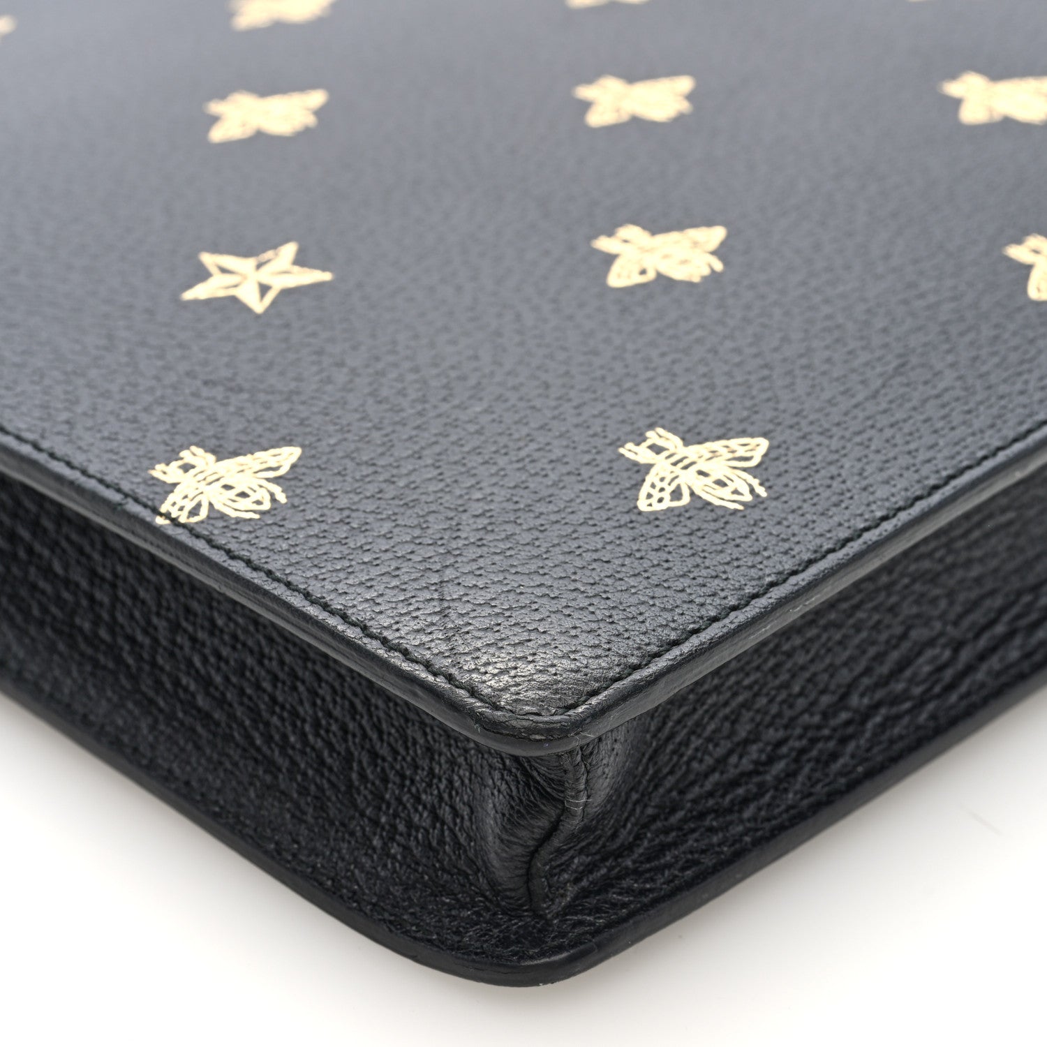 Gucci Grained Calfskin Bee Star Messenger Black 8 of 9