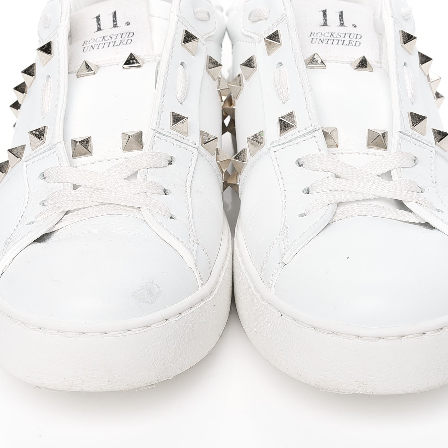 Valentino Garavani Calfskin Rockstud Untitled Open Sneakers 38 White 6 of 8