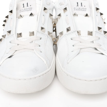 Valentino Garavani Calfskin Rockstud Untitled Open Sneakers 38 White 6 of 8