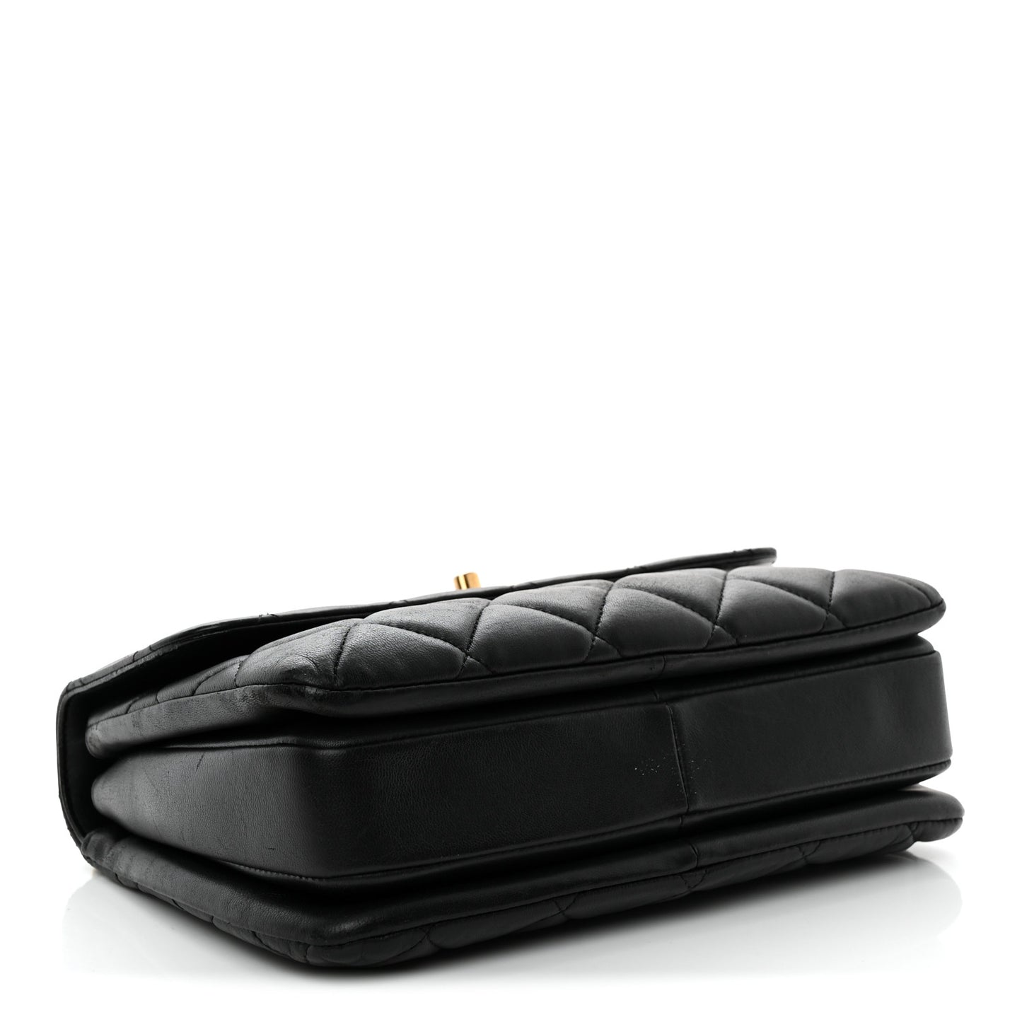 Lambskin Quilted Small Trendy CC Dual Handle Flap Bag Black
