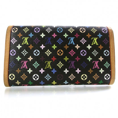 Louis Vuitton Monogram Multicolor Porte Tresor International Wallet Black 2 of 9