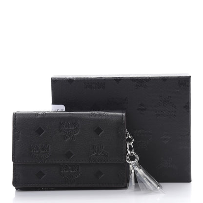 MCM Calfskin Ottomar Monogram Tri-Fold Wallet Black 8 of 8