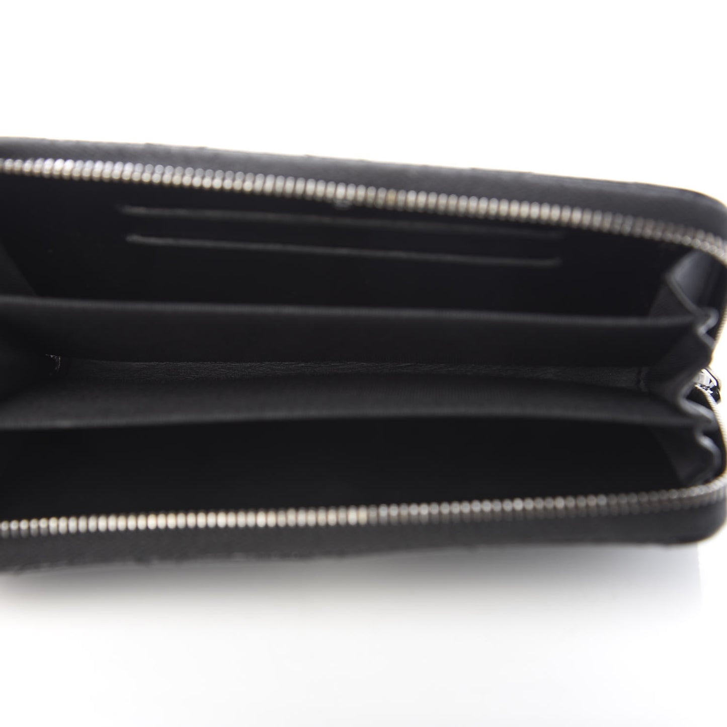 Patent Goatskin Paris Dallas Zip Around Wallet Black