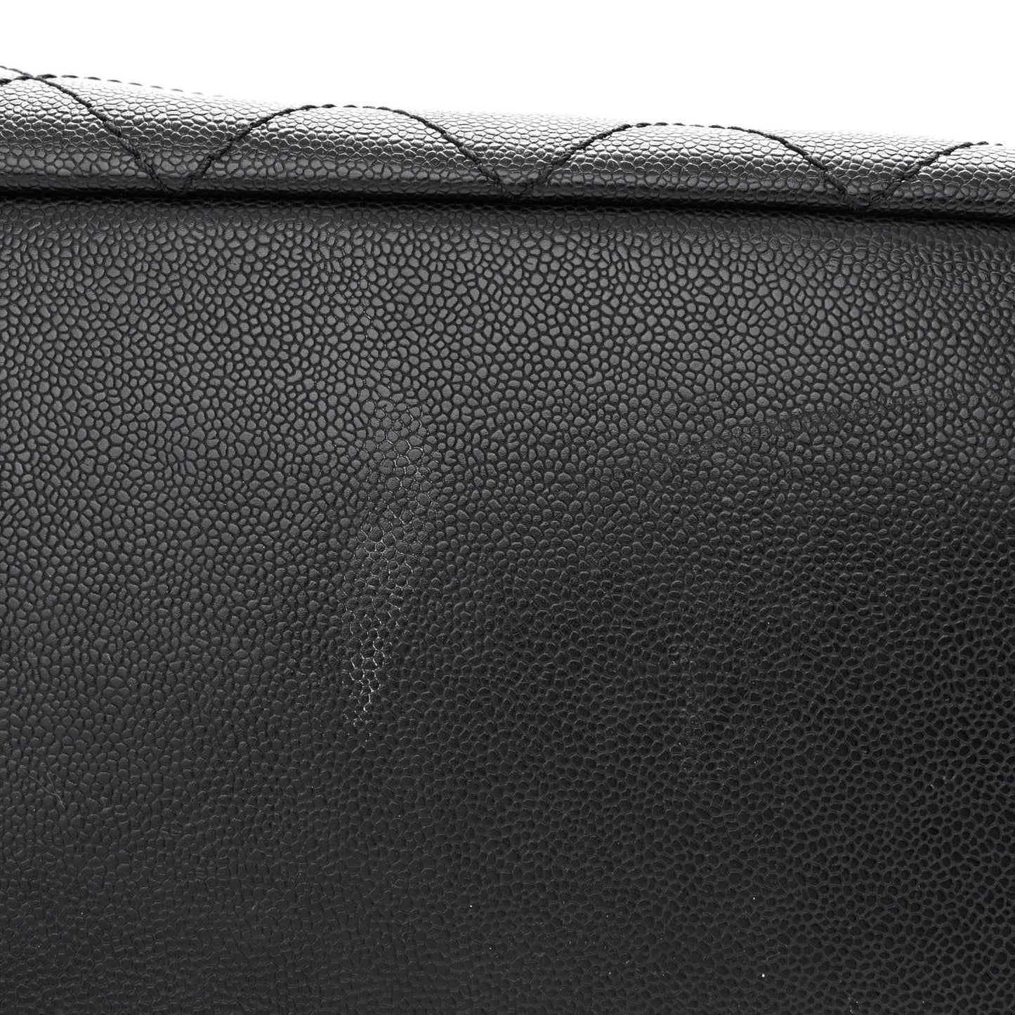Grained Calfskin Large Shopping Fever Tote Black