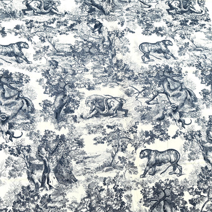 Christian Dior Wool Cashmere Silk Toile De Jouy Stole Blue 3 of 4