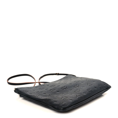 MCM Calfskin Ottomar Monogram Medium Crossbody Pouch Black 4 of 11
