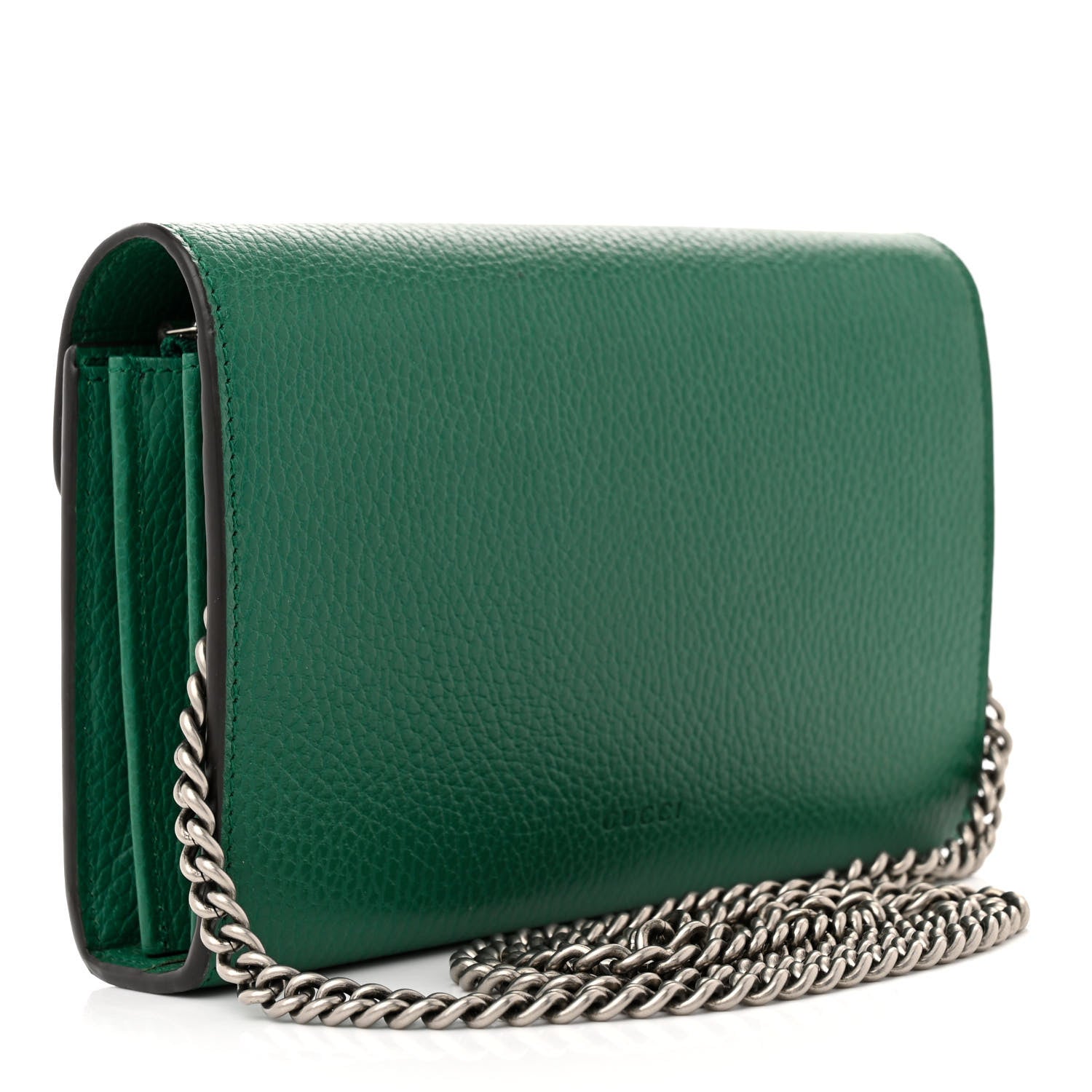 Gucci Calfskin Mini Dionysus Chain Wallet Emerald 3 of 12