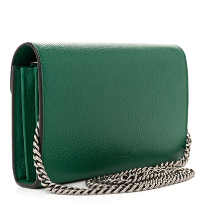Gucci Calfskin Mini Dionysus Chain Wallet Emerald 3 of 12