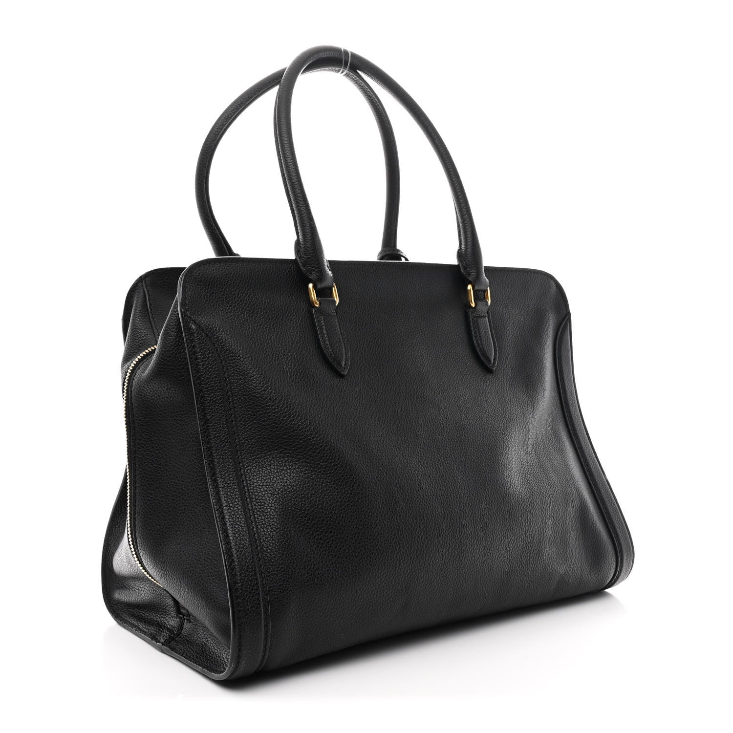 Alexander McQueen Pebbled Calfskin Large Skull Padlock Zip Around