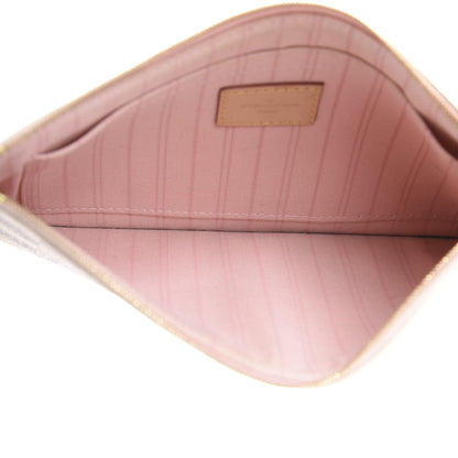 Louis Vuitton Damier Azur Neverfull MM GM Pochette Rose Ballerine 4 of 9