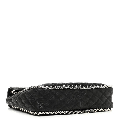 Chanel Washed Lambskin Quilted Maxi Chain Around Flap Black 4 of 9