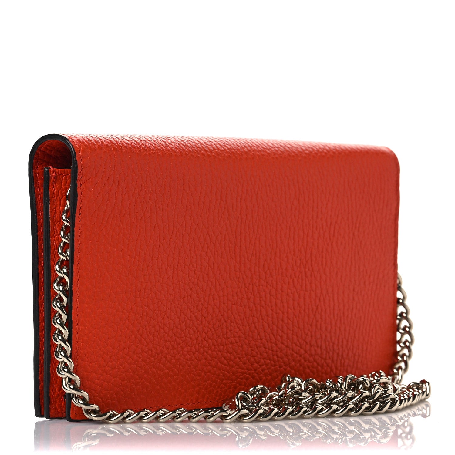 Gucci Dollar Calfskin Medium Betty Chain Wallet Sun Orange 3 of 6