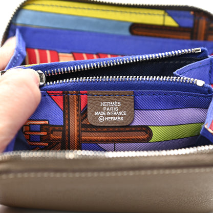 Hermes Epsom Silk'in Compact Wallet Etoupe 6 of 9