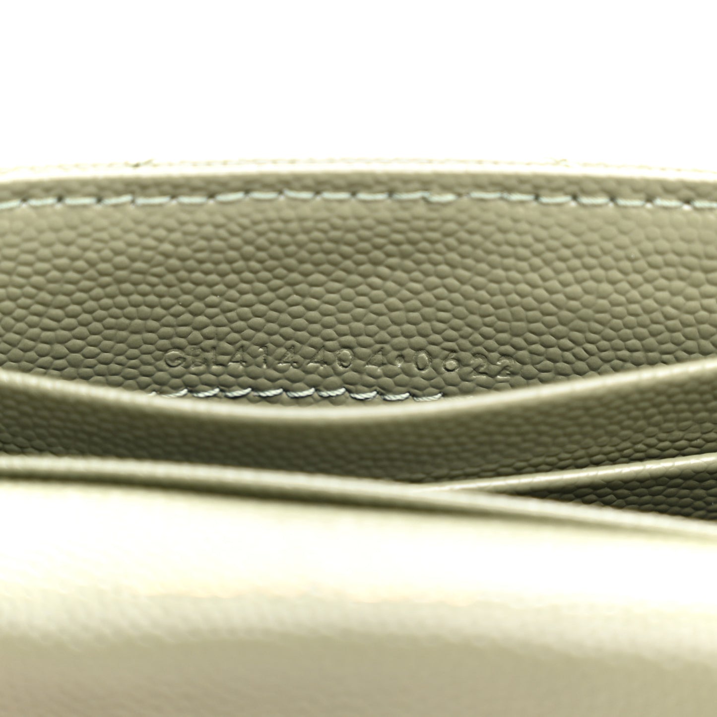 Grain De Poudre Matelasse Chevron Small Monogram Envelope Wallet Light Sage