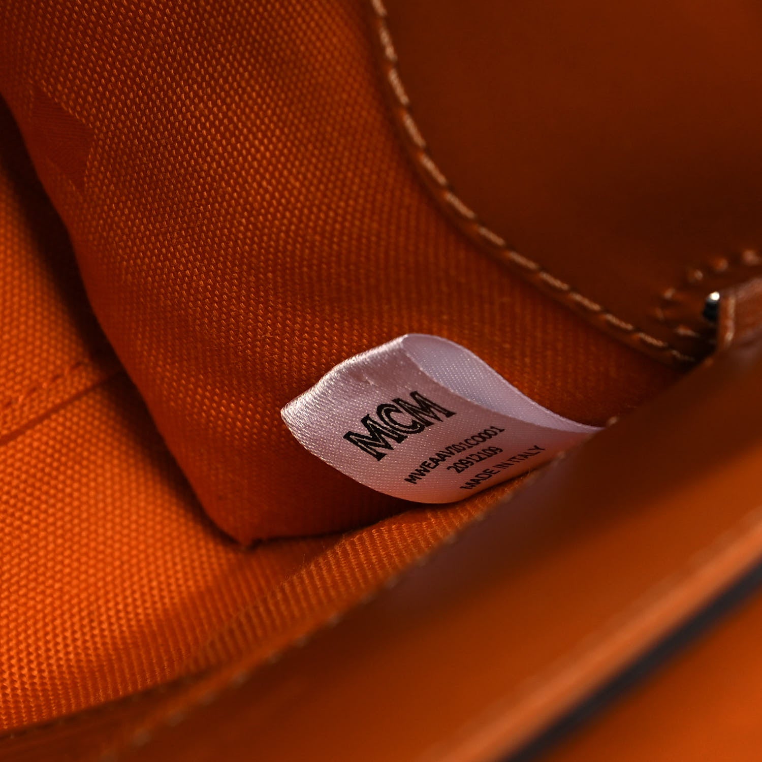 MCM Visetos Mini Heritage Top Handle Satchel Cognac 7 of 9