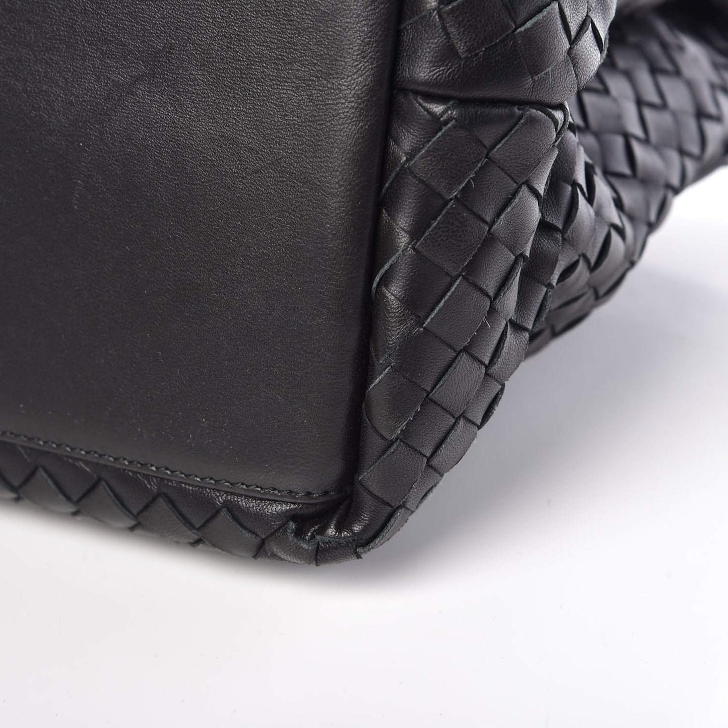 Nappa Intrecciato Large Top Handle Tote Black