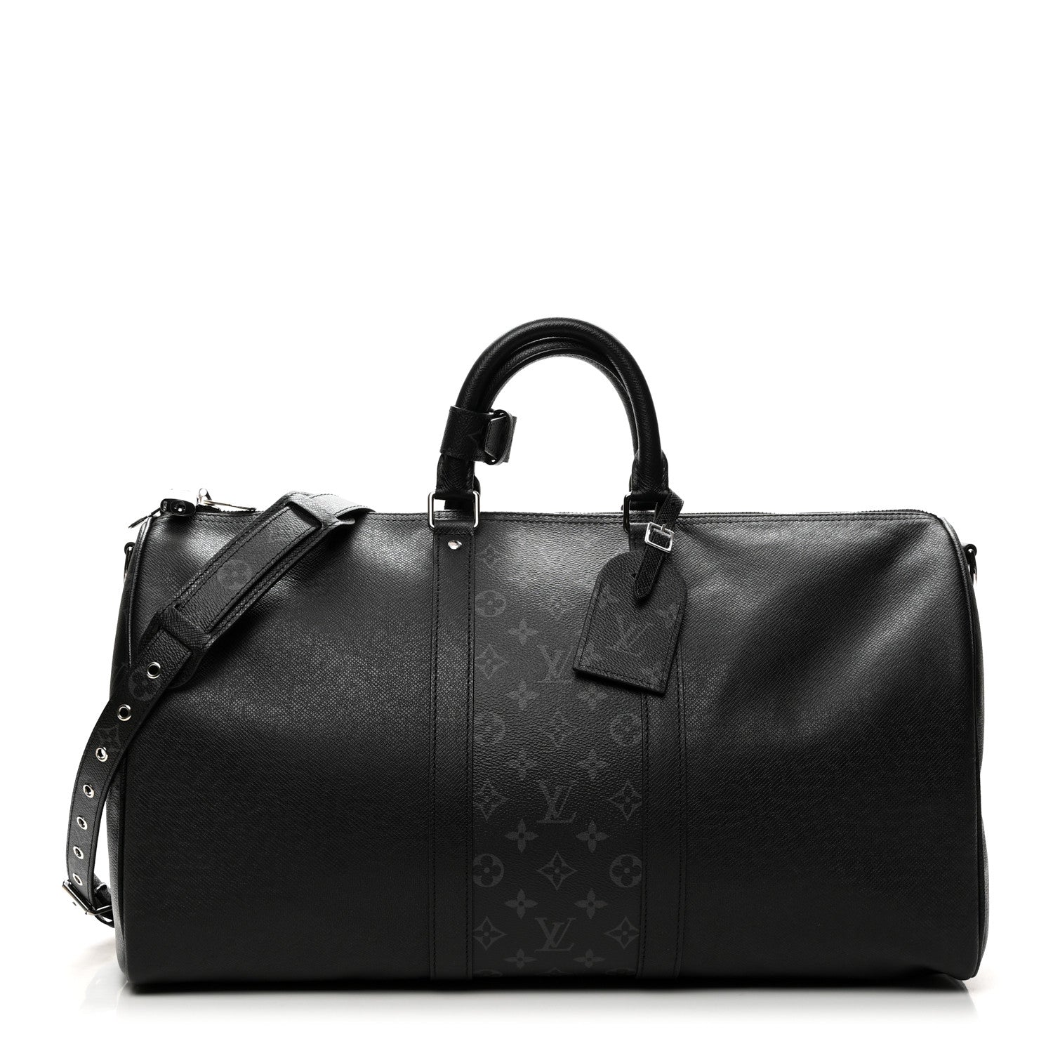 Louis Vuitton Taiga Monogram Eclipse Keepall Bandouliere 50 Black 1 of 8